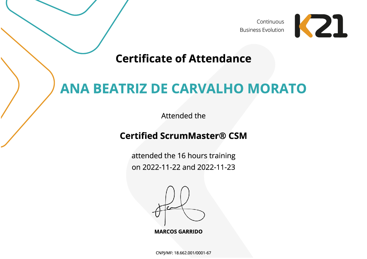 Certificado K21